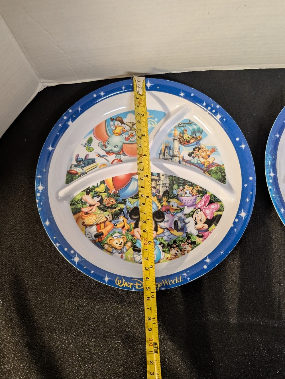 Walt Disney World Parks Souvenir Divided Plate Mickey Dumbo ~ 10" SET LOT OF 2 - Picture 7 of 11